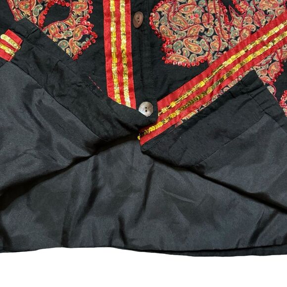 Choices Women's Jacket Shacket Sequined Embellished Asian Appliques Size 1X - Picture 7 of 10